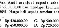 Ali Menjual Sepeda Seharga Rp500.000 Dan Ia Mendapat Untung 25 Dari Harga Pembeliannya